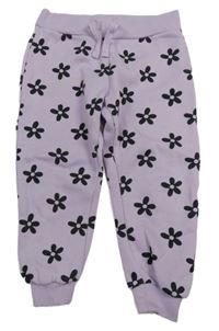 Lila květinové tepláky Primark