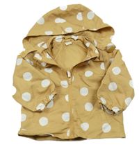 Béžová puntíkatá šusťáková jarní bunda s kapucí H&M