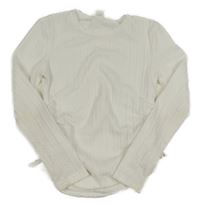 Bílé vzorované úpletové triko Shein