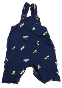 Tmavomodré laclové tepláky se včelkami Alana