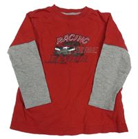 Červeno-šedé triko s autem Lupilu