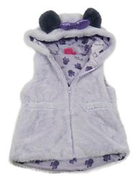 Lila kožešinová podšitá vesta s kapucí- Minnie Disney