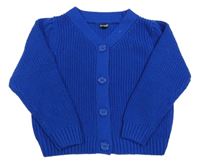 Modrý žebrovaný propínací svetr Kiabi