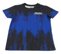 Černo-modré sportovní tričko s nápisem 