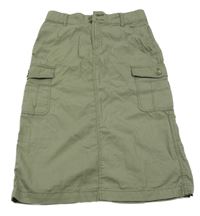 Khaki plátěná cargo sukně H&M