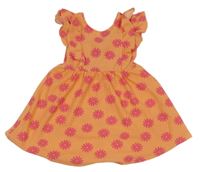Oranžovo-růžové květované šaty s volány  Matalan