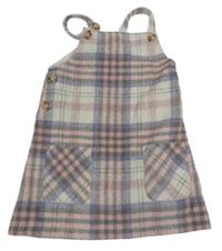 Šedo-růžovo-barevné pletené laclové šaty Primark