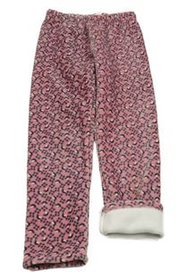 Růžové vzorované teplé sametové legíny Topolino