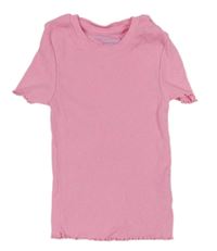 Růžové žebrované tričko Primark