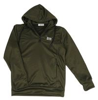 Khaki sportovní mikina s kapucí Hugo Boss