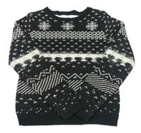 Černo-bílý vzorovaný svetr s flitry M&S