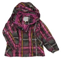 Barevná kostkovaná šusťáková zimní bunda s kapucí Icepeak