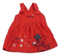 Červené manšestrové laclové šaty s Minnie George