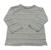 Šedo-žluto-černé pruhované triko Next