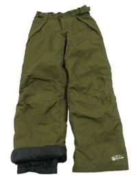 Khaki šusťákové oteplovačky 