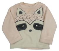 Světlerůžová chlupatá mikina s mývalem Lupilu