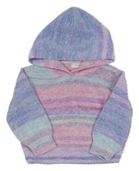 Lila-růžový žinylkový svetr s kapucí Primark