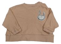 Lososové žebrované mikinotriko se zajícem George