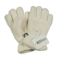 Nové - Smetanové fleecové prstové rukavice 