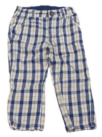 Bílo-modro-červené kostkované plátěné chino kalhoty H&M