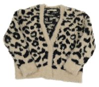 Béžovo-černý vzorovaný pletený cardigan George