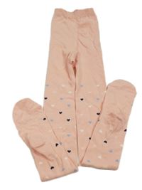 Světlerůžové punčocháče se srdíčky 