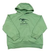 Zelená mikina s kostrou dinosaura s kapucí Next