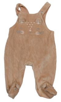 Starorůžové sametové dupačky s čumákem George