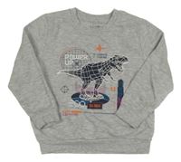 Šedá mikina s dinosaurem Primark