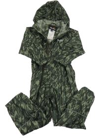 Khaki vzorovaná šusťáková voděodolná kombinéza s kapucí Peter Storm