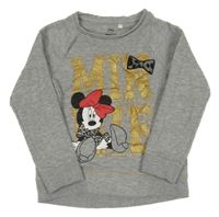 Šedá mikina s Minnie a mašlí Disney