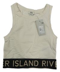 Nové - Smetanový crop top s nápisem River Island