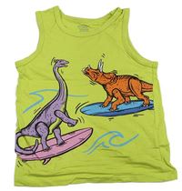 Limetkové tílko s dinosaury Primark