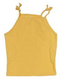 Žlutý žebrovaný crop top George 