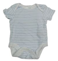 Bílo-světlemodré pruhované body 