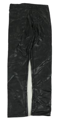 Černé koženkové legíny H&M