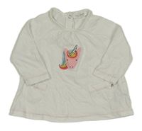 Bílá tunika s jednorožcem Next 