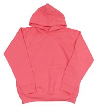 Neonově růžová mikina s kapucí 