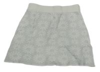 Šedo-bílá sukně s kytičkami Zara