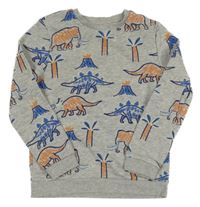 Šedá mikina s dinosaury M&S