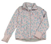 Světlerůžovo-modrá vzorovaná fleecová thermo mikina Polarn O. Pyret