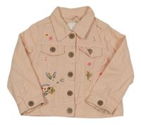 Broskvová riflová bunda se zajíčkem Next