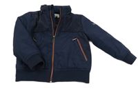 Tmavomodrá šusťáková zateplená bunda s ukrývací kapucí  Ted Baker 