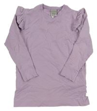 Lila mikinová tunika s volánky NOSH 