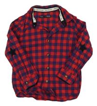 Tmavomodro-červená kostkovaná košile Next