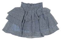 Světlemodrá kytičkovaná šifonová vrstvená sukně H&M