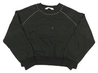 Tmavošedá crop mikina se cvočky H&M