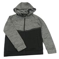 Šedo-černá propínací thermo mikina s kapucí Primark