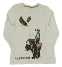 Bílé triko se zvířátky Kids