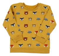 Okrová mikina se zvířátky Dunnes